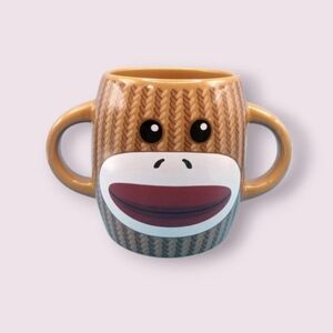 Brown Monkey Face Mug with Dual Handles